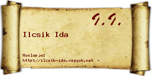 Ilcsik Ida névjegykártya